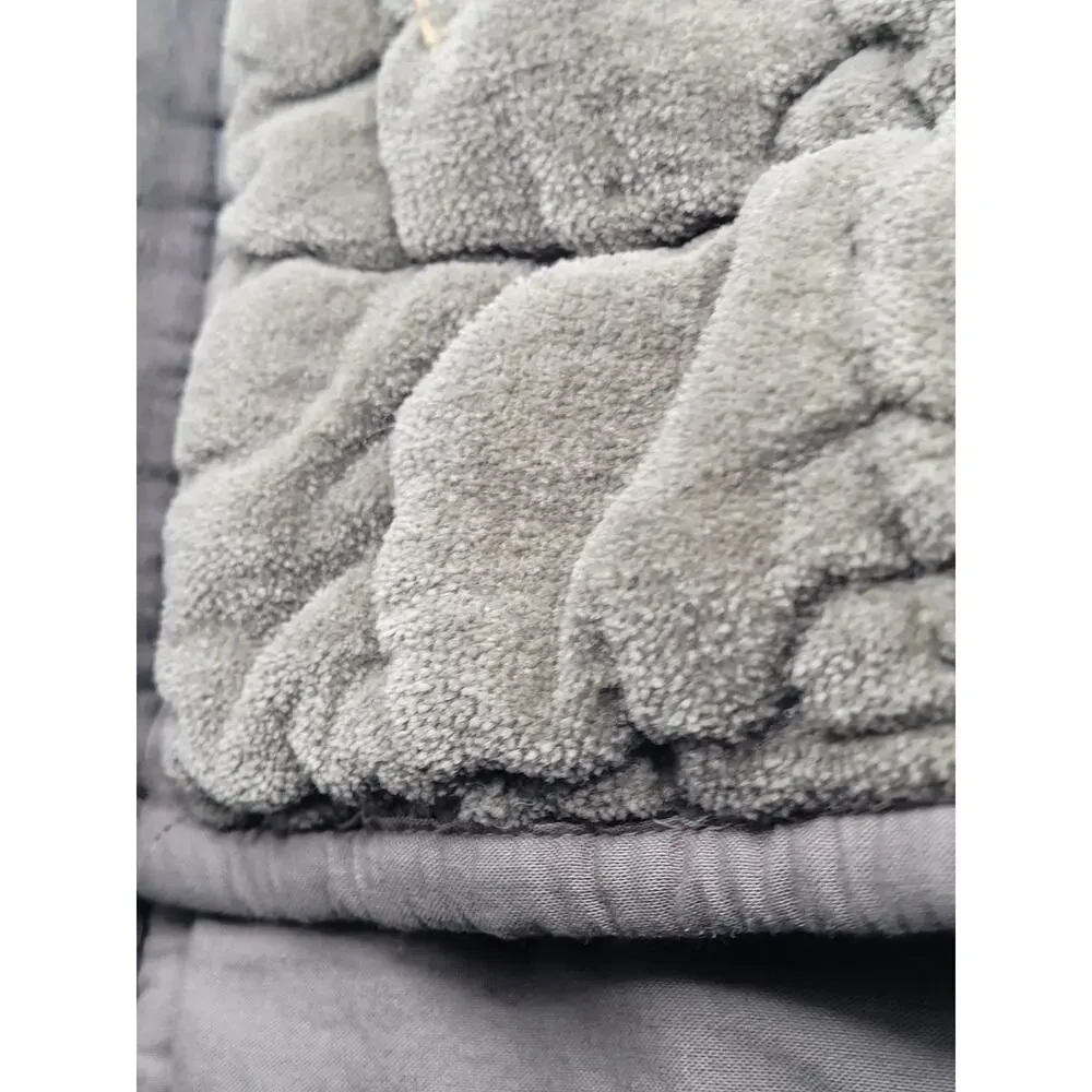 Pottery Barn Green Velvet Embroidered Shams Pair